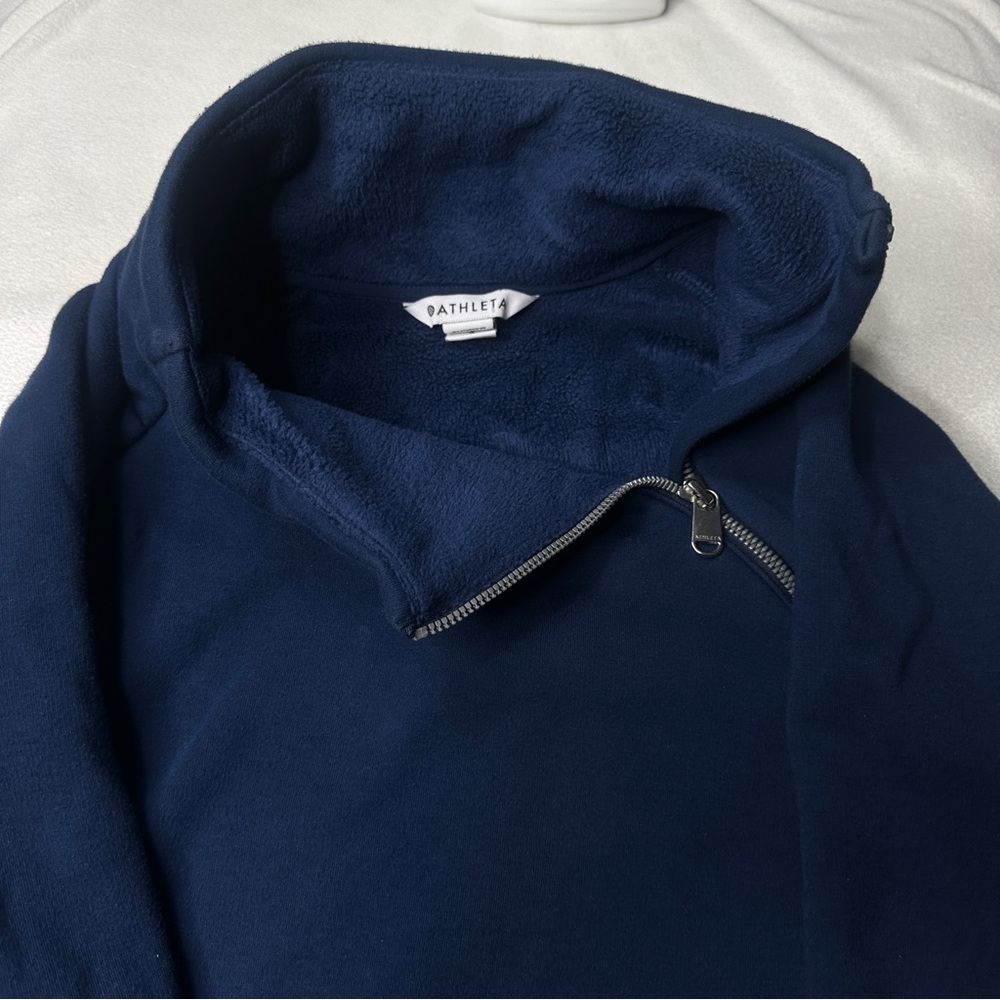 Athleta Cozy Karma Asym Pullover – Navy Blue - Picture 4 of 14
